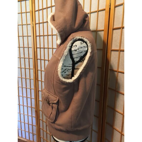 GAP Hooded Faux Fur lined Vest size M - Picture 2 of 7